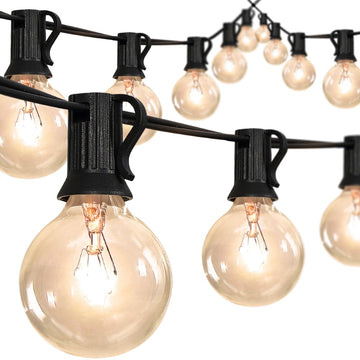Indoor/Outdoor 25 ft. Contemporary Rustic Incandescent G40 Bistro Globe Bulb String Lights